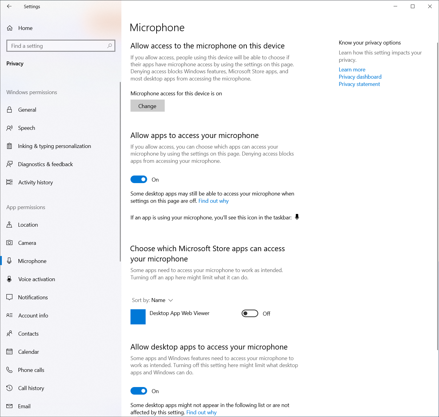 Microphone settings for Haide AI Call Assistant.